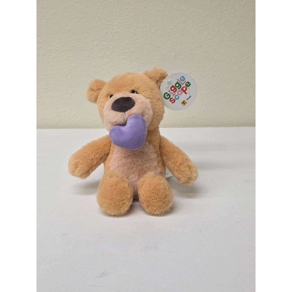 Giggle Scapes Plush Bear with Heart Bubble - Soft Stuffed Animal Toy - Ages 1+